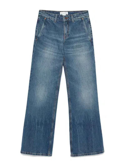 Victoria Beckham Flared Blue Cotton Denim Jeans