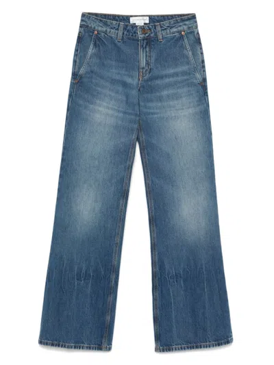 Victoria Beckham Flared Denim Jeans With Mid-rise Waist In Blue