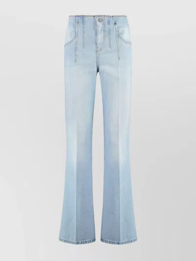 VICTORIA BECKHAM FLARED HIGH-RISE JEANS CONTRAST STITCHING