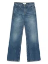 Victoria Beckham Flared Denim Jeans With Mid-rise Waist In Blue