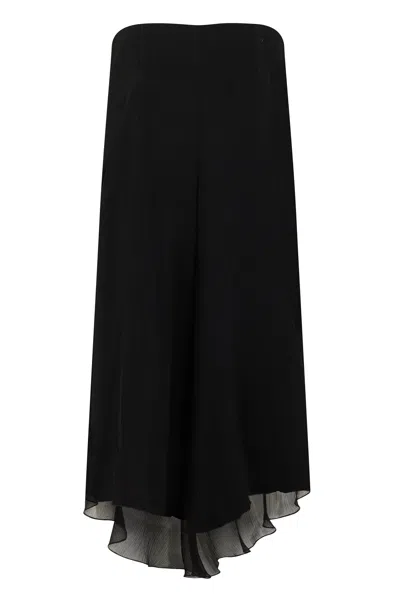 Victoria Beckham Flared Midi Cotton Skirt In Black