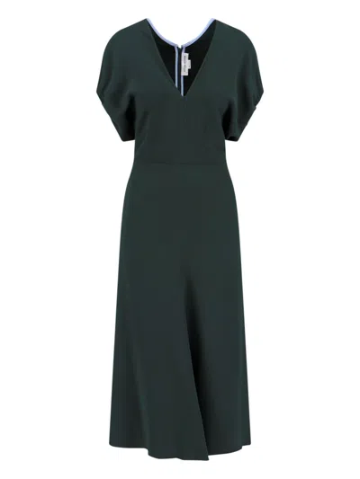 VICTORIA BECKHAM FLARED MIDI DRESS