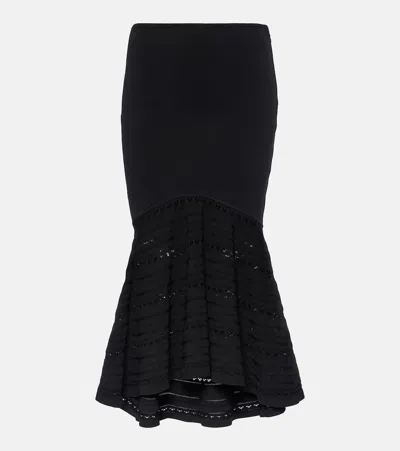 Victoria Beckham Flared Midi Skirt In Black