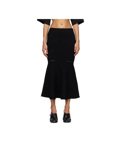 Victoria Beckham Flared Skirt In Black