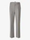 Victoria Beckham Double-pleated Wool Trousers In Gray