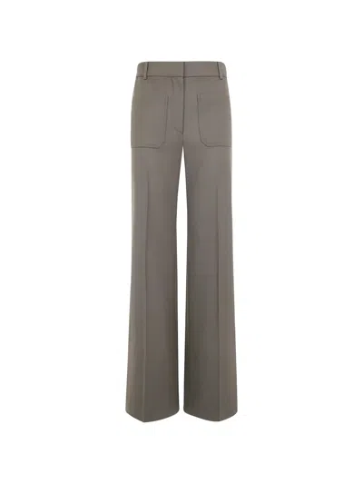 Victoria Beckham Flared Trousers In Grey