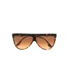 Victoria Beckham 65mm Oversize Gradient Flat Top Sunglasses In Brown