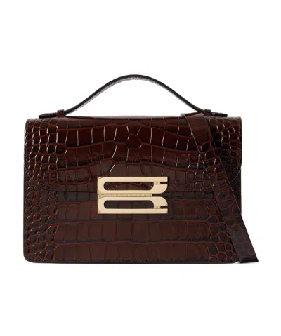 Victoria Beckham Flip Shoulder Bag In Brown