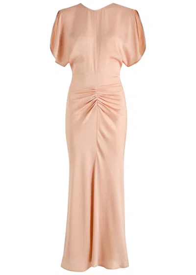 VICTORIA BECKHAM VICTORIA BECKHAM FLORAL-JACQUARD SATIN MIDI DRESS