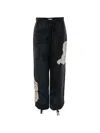 Victoria Beckham Womens Dark Navy Pale Rose Floral-motif Woven Cargo Trousers In Black