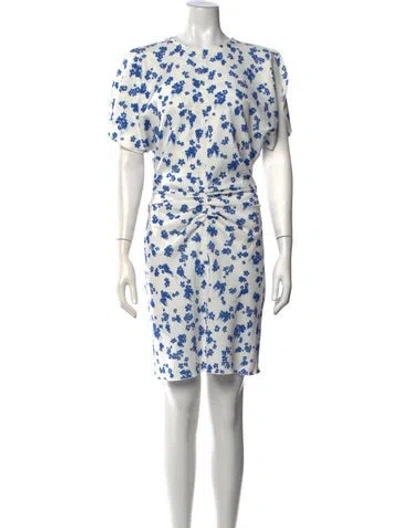Pre-owned Victoria Beckham Floral Print Knee-length Dress W/ Tags In White