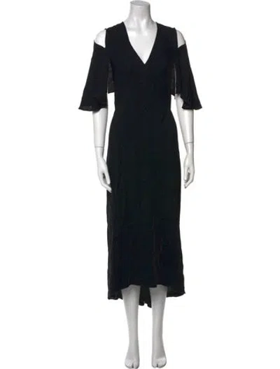 Pre-owned Victoria Beckham Floral Print Long Dress In Black