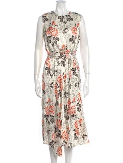 Pre-owned Victoria Beckham Floral Print Long Dress In Multi