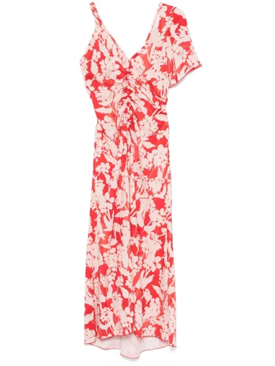 Victoria Beckham Maxikleid Mit Blumen-print In Rot
