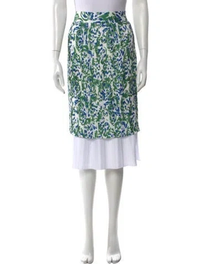 Pre-owned Victoria Beckham Floral Print Midi Length Skirt In Multi