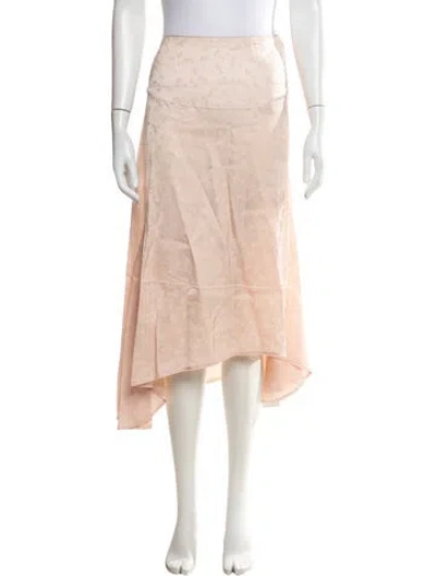 Pre-owned Victoria Beckham Floral Print Midi Length Skirt W/ Tags In Pink