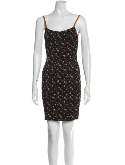 Pre-owned Victoria Beckham Floral Print Mini Dress In Black
