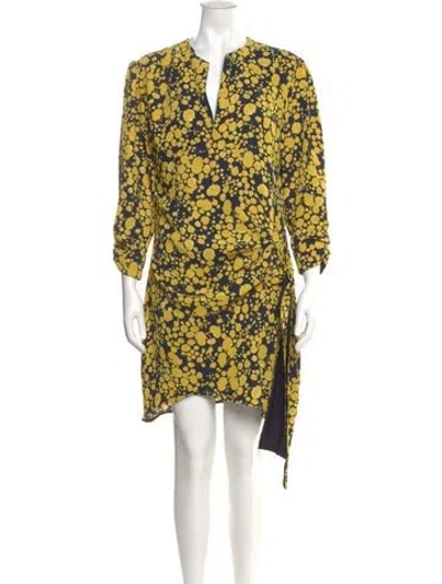 Pre-owned Victoria Beckham Floral Print Mini Dress In Yellow