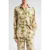 Victoria Beckham Floral Print Silk Pajama Shirt