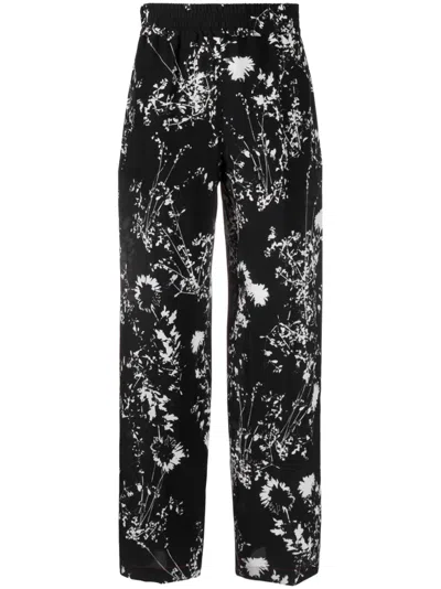 Victoria Beckham Women's Silk Floral Printed Flowers Pant In Black