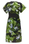 Victoria Beckham Floral Print Mini Dress With Cape-style Sleeves