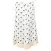 Victoria Beckham Floral Printed Midi Skirt In White Viscose In White