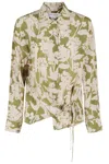 VICTORIA BECKHAM FLORAL SILK BLOUSE WITH POINTED COLLAR