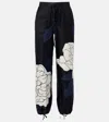 Victoria Beckham Womens Dark Navy Pale Rose Floral-motif Woven Cargo Trousers In Blue