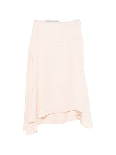 Victoria Beckham Floral-pattern Midi Skirt In Pink