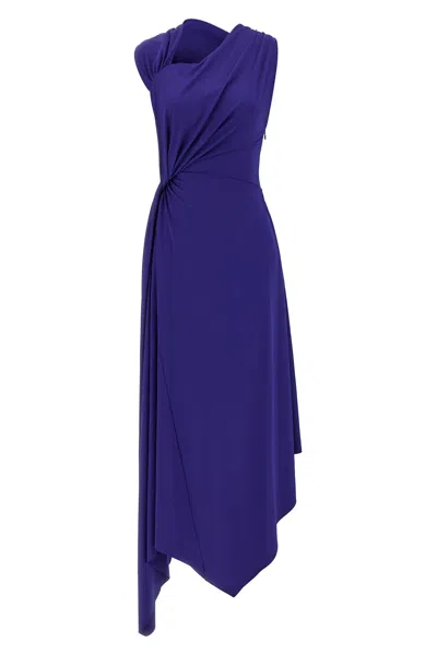 Victoria Beckham Fluid Drape Dress In Blue