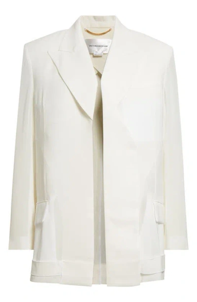 Victoria Beckham Folded-detail Blazer In White