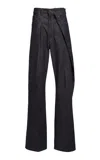 Victoria Beckham Fold Detail Mid-rise Wide-leg Jeans In Blue