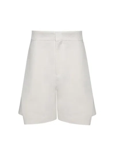 Victoria Beckham Fold Detail Straight Leg Culotte Ivory In Neutral
