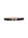 Victoria Beckham Frame Grained Leather Belt In Black