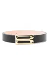 Victoria Beckham Dorian Regular Frame Smooth Calf Leather Belt In Black