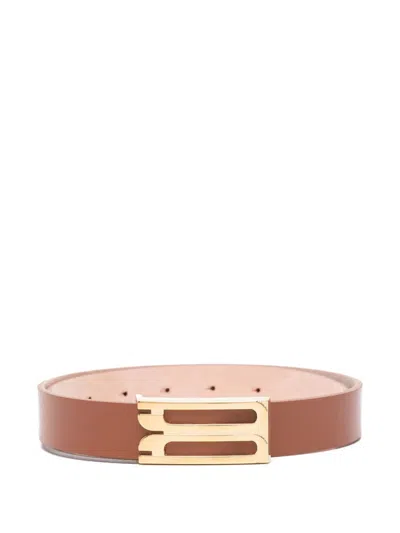 Victoria Beckham Frame Belt In Brown