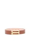 Victoria Beckham Frame Leather Belt In Brown
