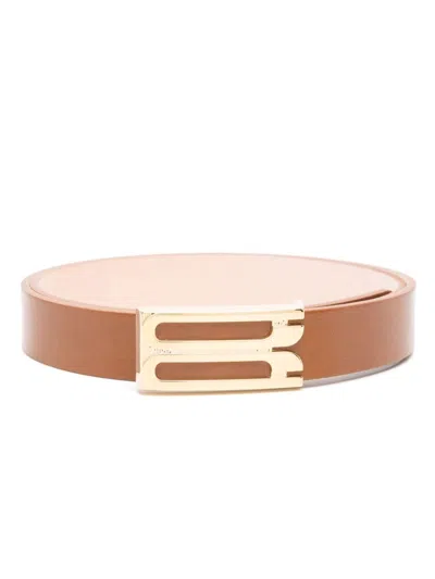 Victoria Beckham Frame Belt In Brown