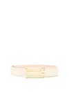 Victoria Beckham Frame Belt Ivory Grained Calfskin Belt In White