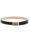 Victoria Beckham Frame Crocodile-effect Leather Belt