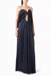 Victoria Beckham Frame Detail Cami Dress In Navy In Black