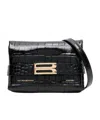 Victoria Beckham Frame Embossed Shoulder Bag In Black