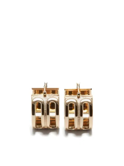 Victoria Beckham Frame Hoop Earrings In Gold