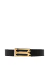 Victoria Beckham Frame Regular Leather Belt Accessories In Black