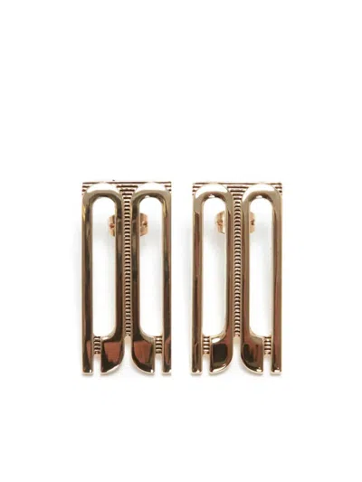 Victoria Beckham Frame Stud Earrings In Gold