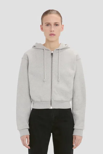 Victoria Beckham Full Zip Hoodie In Grey Marl In Gray