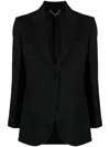 Victoria Beckham Gabardine Single-breasted Blazer In Black