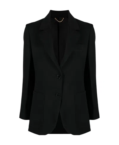 Victoria Beckham Gabardine Single-breasted Blazer In Black