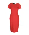 Victoria Beckham T-shirt Fitted Midi Dress With Back Zipper In Red