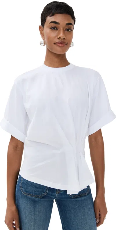 Victoria Beckham Inverted-pleats Cotton T-shirt In White